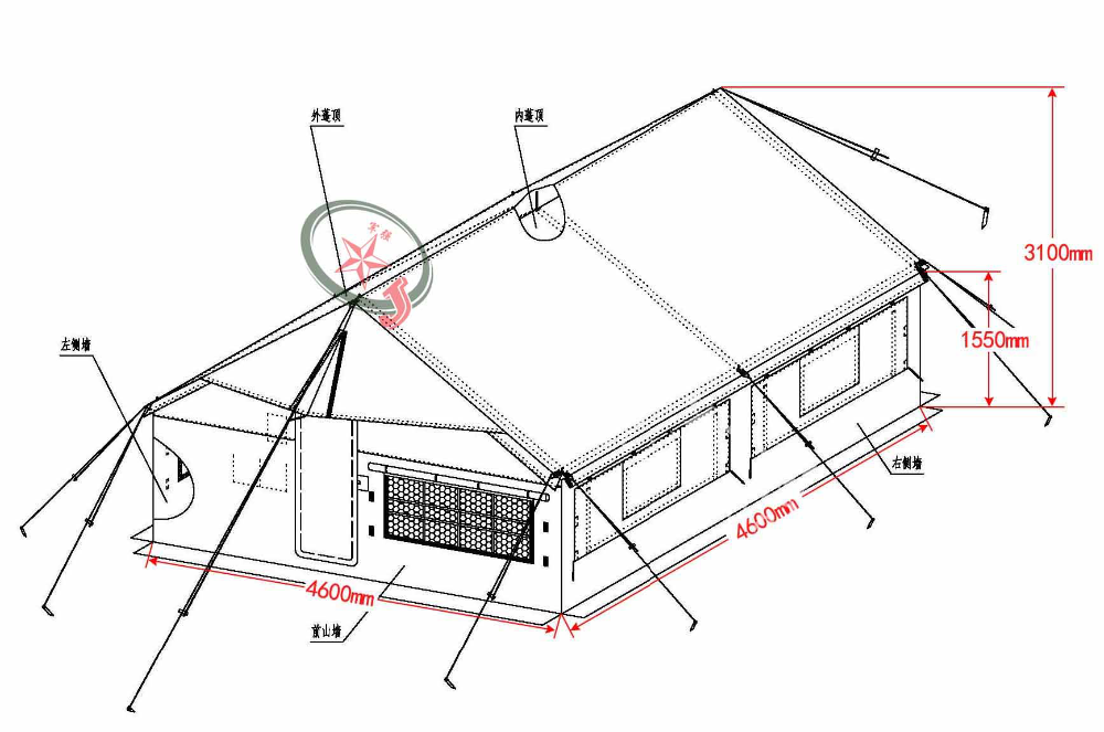 10 man green Cheap military tent
