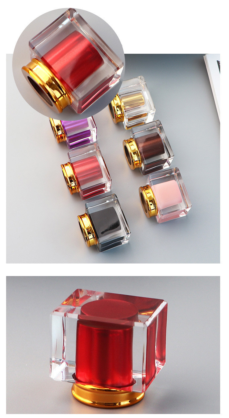 Spot Square Transparent Glass Perfume Bottle Acrylic Cover Spray Press Travel Separate Bottle Cosmetics Sample Bottle