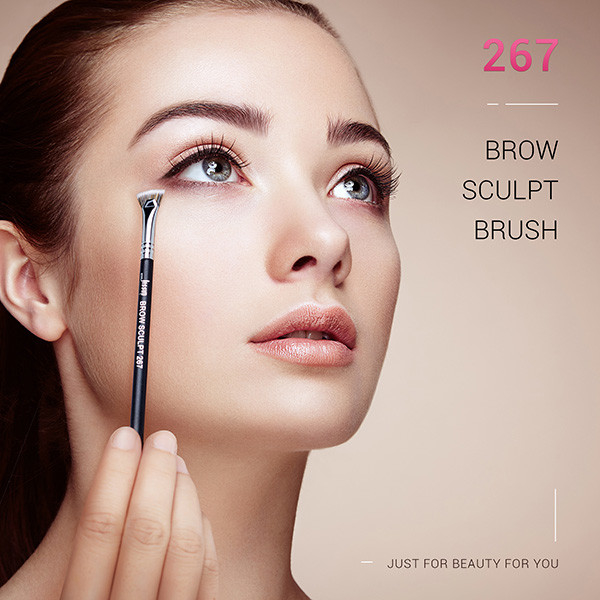 Black Silver 1pc Jessup Makeup Brush For Eyebrow Eyeshadow Lip