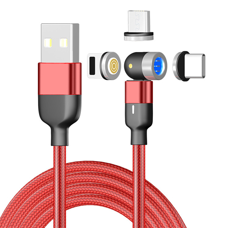 180 Degree Qi Standard USB C Magnetic 3 In 1 Charging Cable