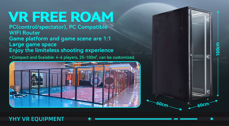 YHY New Launched 4 Players VR Shooting Simulator with 360 Free Roam and Multiplayer Games