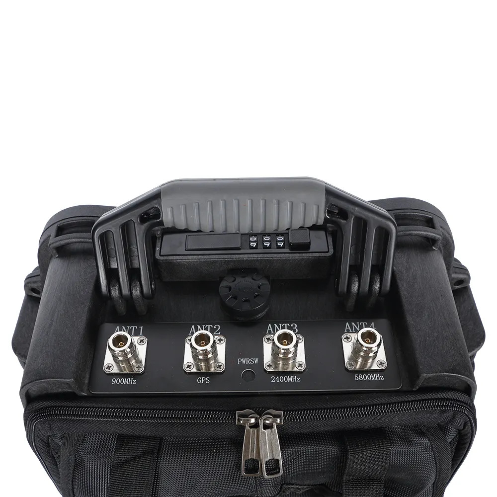 4 Channel Backpack Drone Jammer 2.4GHz 5.8GHz GPS Jammer Anti Drone UAV FPV