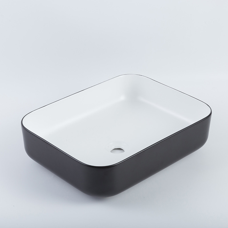Delicate Solid Counter Top Bathroom Sink Impact-Resistance Rectangular Hand Basin