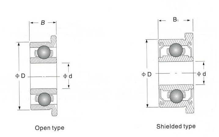 Deep Groove Structure Flanged Ball Bearing F696ZZ F696 2RS for Vibration Value Z1 Z2 Z3