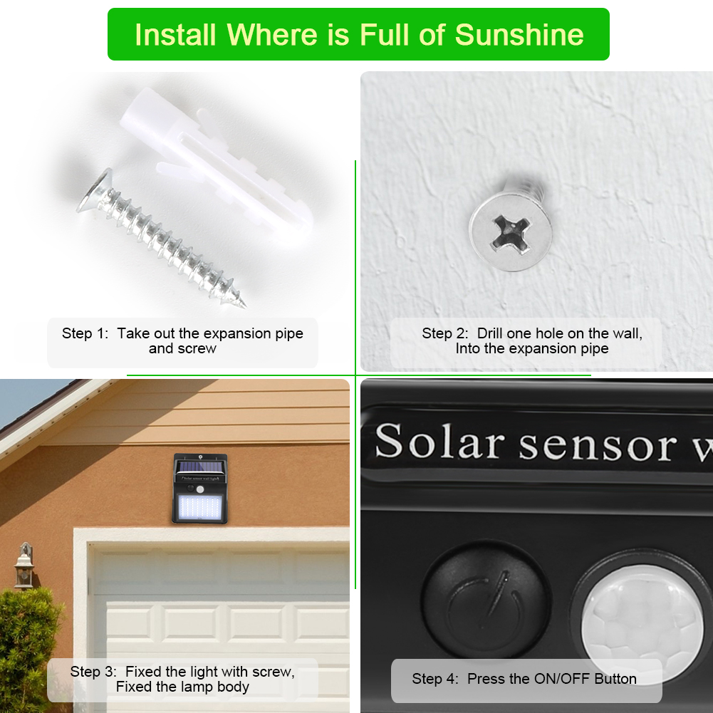 144pcs SMD2835 3.7V 800mAh Solar Motion Sensor Wall Light For Yard Aisle