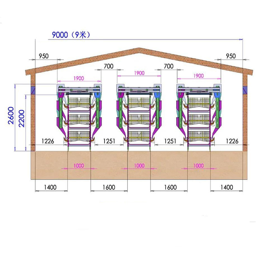 H Type 3 Tiers Chicken Poultry Cage 5 Layers/Cell For Farm
