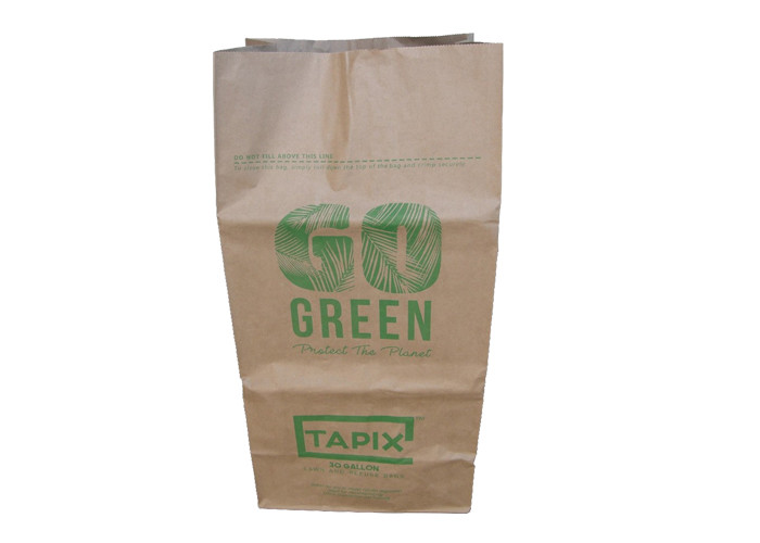 Brown Biodegradable Flexo Print Paper Refuse Bags