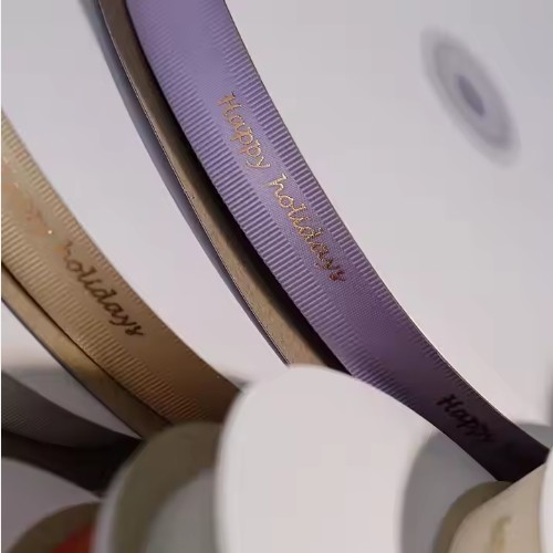 Polyester Satin Grosgrain Ribbons with Logo Custom Luxury Floral Wax Silk Print for Gift Wrap