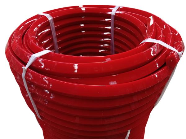 30m/Roll Red Color PU Ridge Top Belt , Polyurethane Pentagon Belt Wear