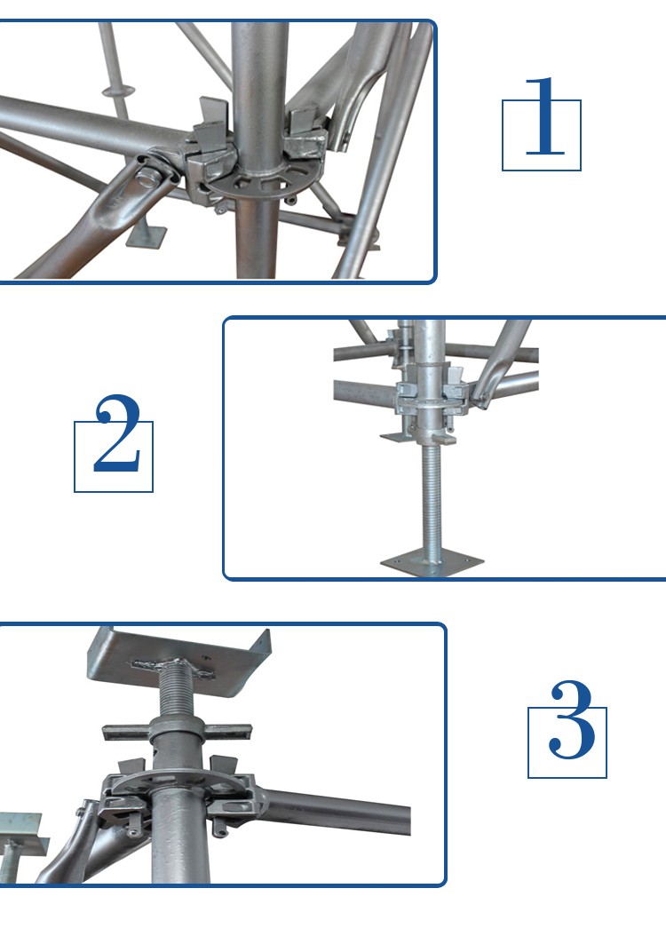 Hot Dip Galvanized Ringlock Scaffolding System Gravity Self - Locking