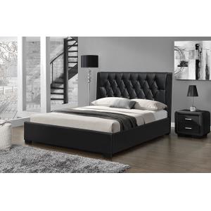 China 160*200cm PU Tufted Headboard Queen Bed Frame Black Plastic Leg on sale