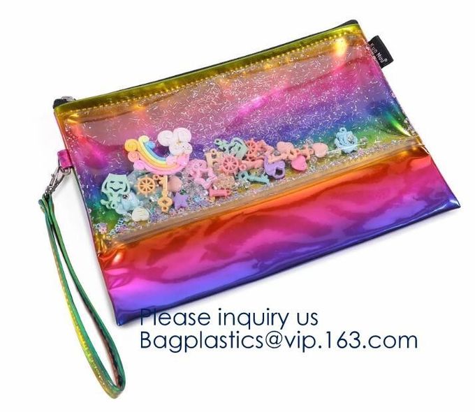 EVA High Quality Holographic neon New Design Custom PVC Jelly Bag Cosmetic Custom Make up Bag for Women BAGEASE PACKAGE