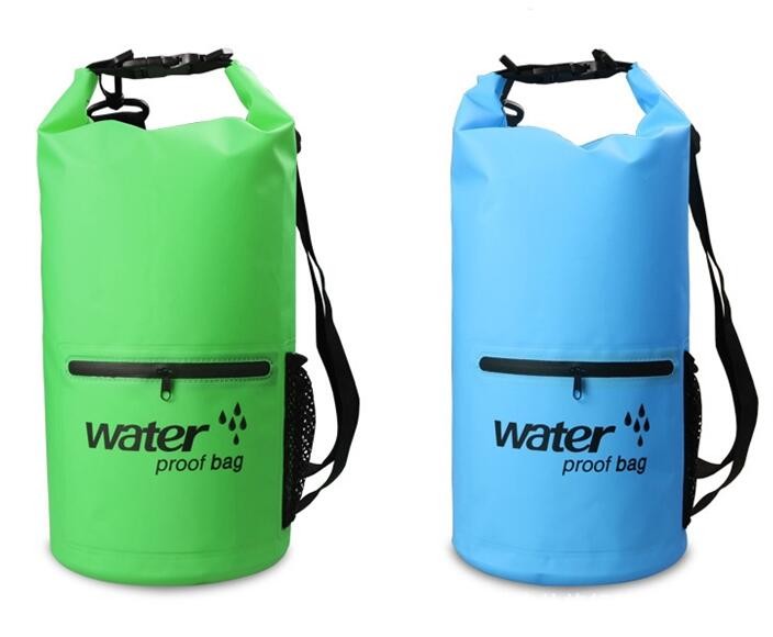 promotion 10L,20L,30L PVC tarpaulin ocean pack floating dry bags with shoulder strap front pocket, Swimming Floating Wat