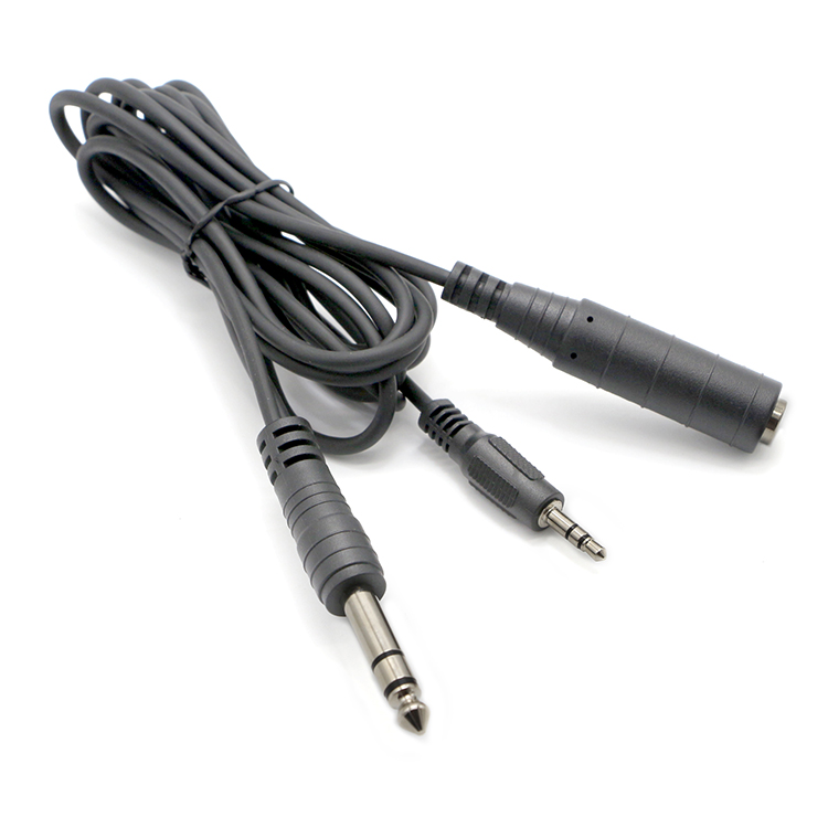 Splitter Male to Female 6.35mm 3.5mm TRS Jack Microphone Audio Cable