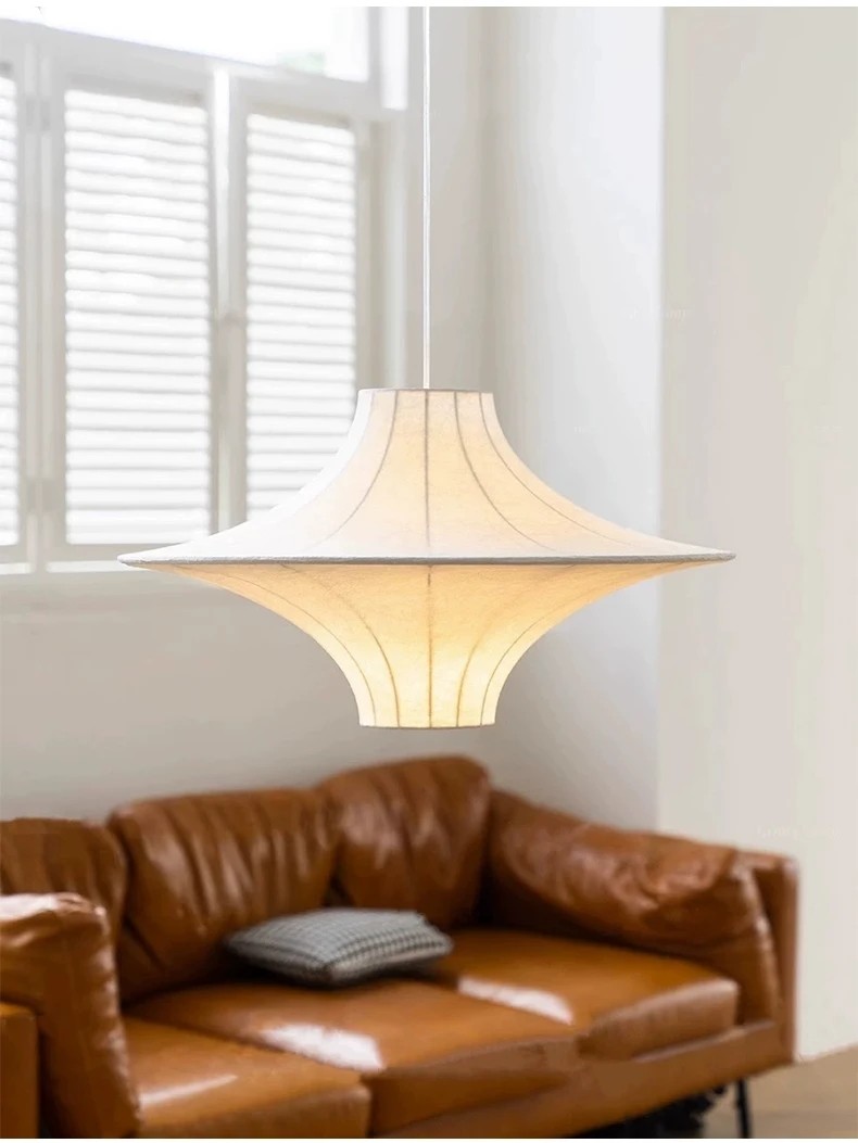 Modern Silk Led Pendant Lights For Living Room Nordic Wabi Sabi Light(WH-AP-579)