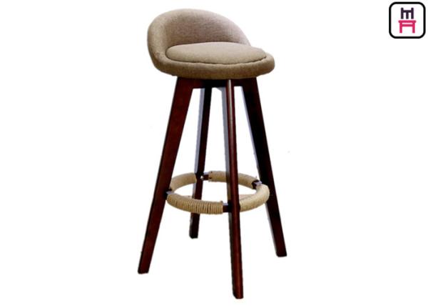 olid Wood Restaurant Bar Stools Soft Leather / Fabric Seater W50 * D37 * SH73cm