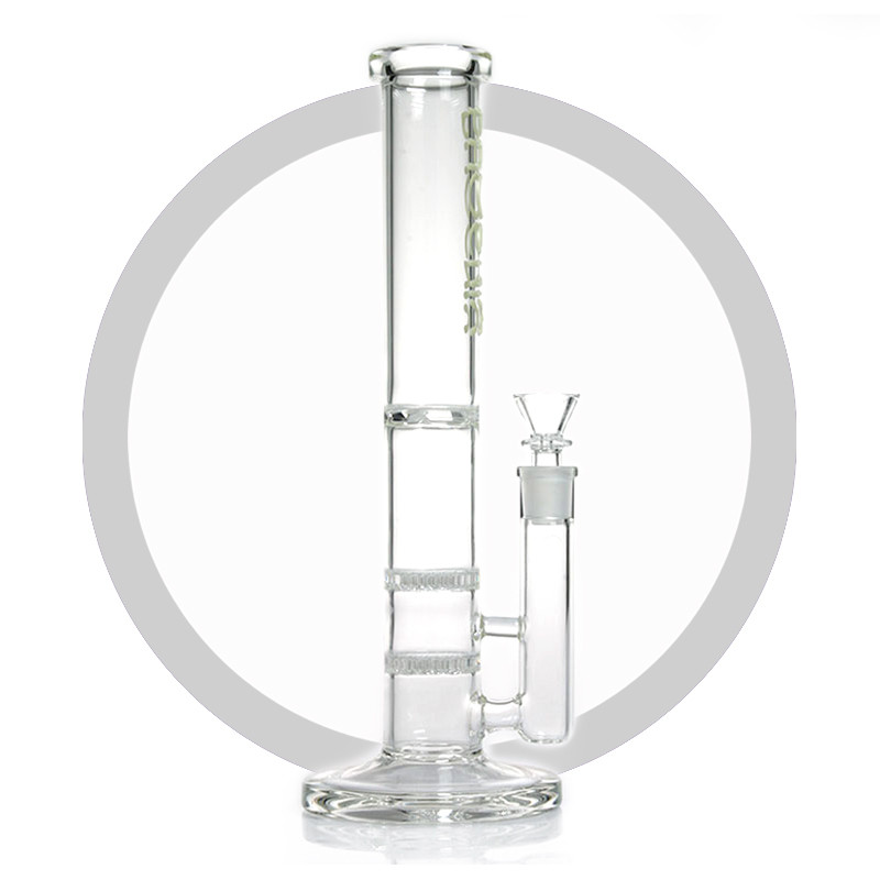 Turbine Perc and Double Honeycomb Per Bongs Straight Tube Hookah Glass Smoking Water Pipe