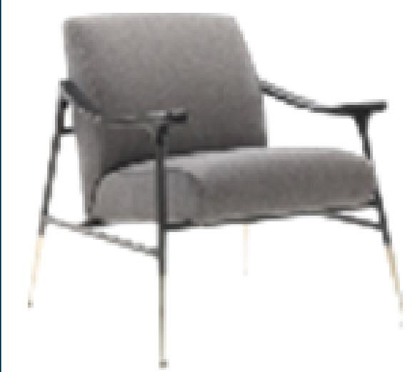 Abrasion Proof New Chinese Style Furniture Upholstered Grey Fabric Arm Chair 618