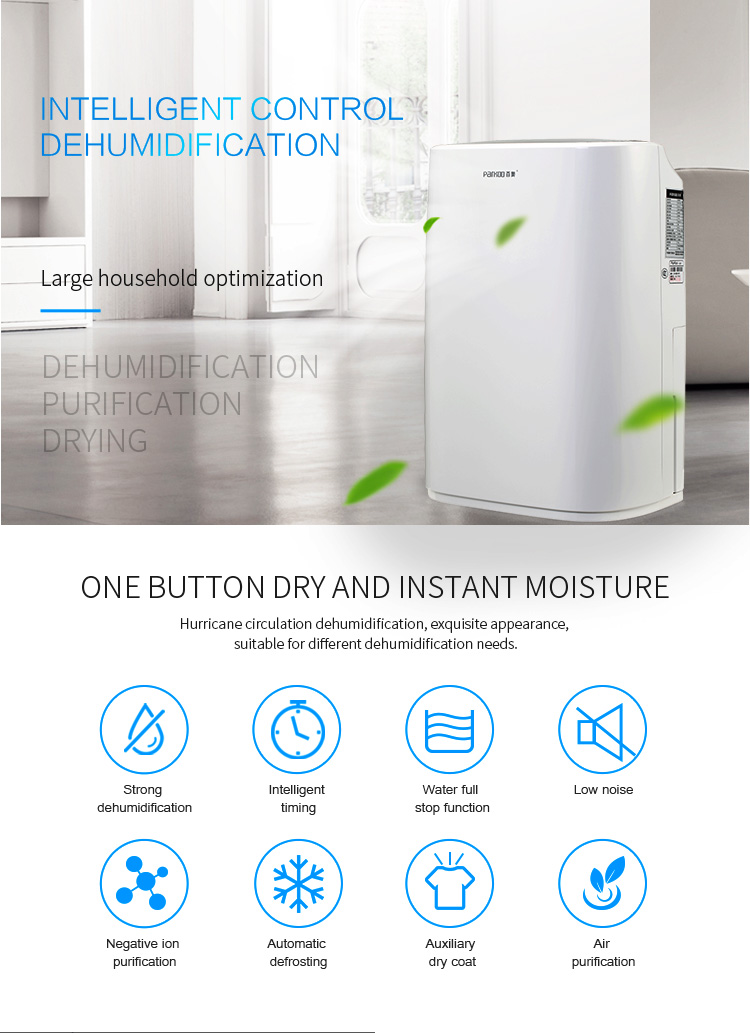 Automatic Start Household Dehumidifier CE Certificate Home Air Dehumidifier