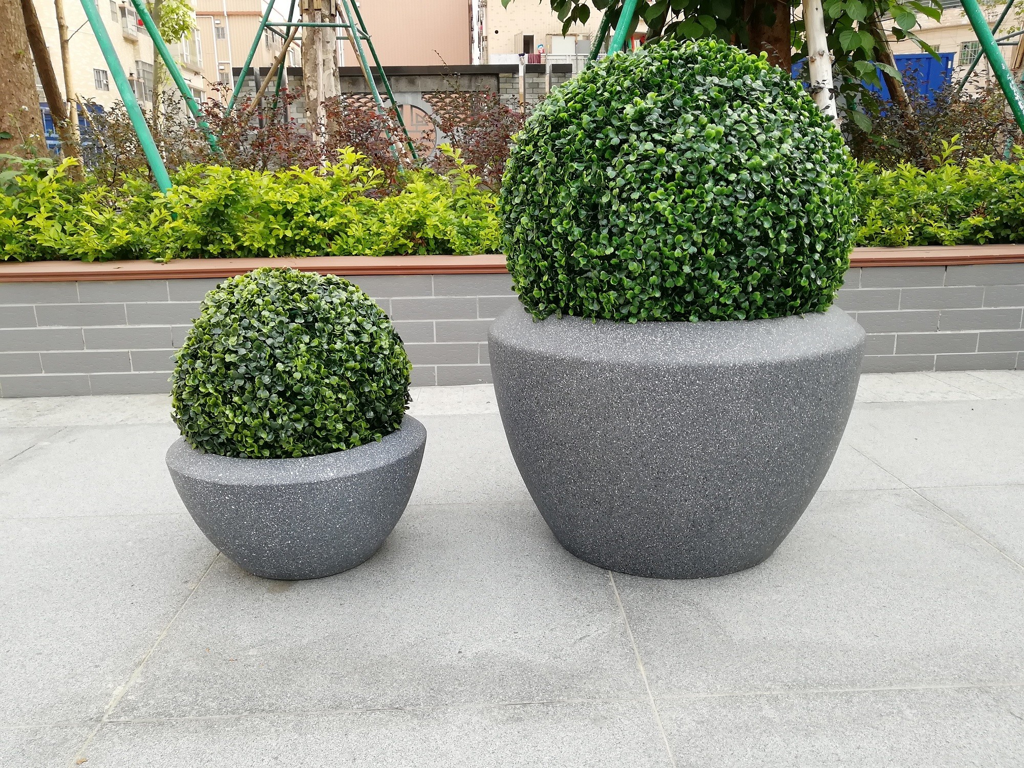 Fiber Clay Flower Pot Small Size Bowl Planter Box For Indoor Outdoor Home Garden