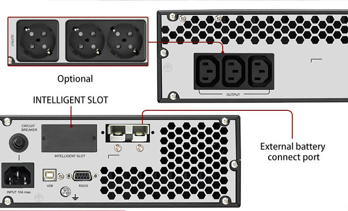 Three Phase 60KW 60KVA Rack Mount UPS Pure Sine Wave Output