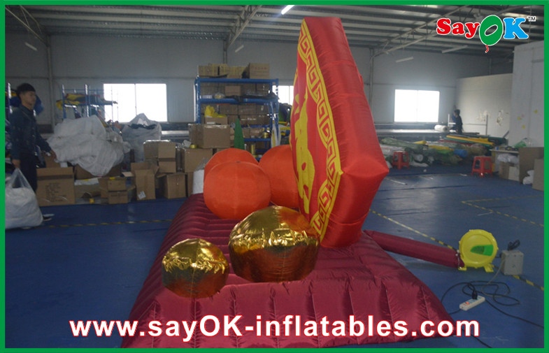 Printing Logo Large Orange Inflatable Yard Decorations For New Year