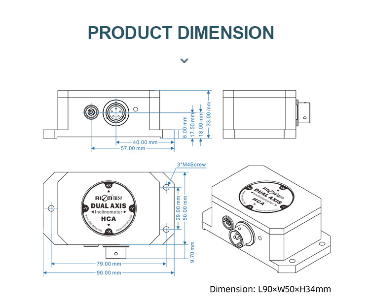 4mA Tilt Sensor Inclinometer CAN2.0A