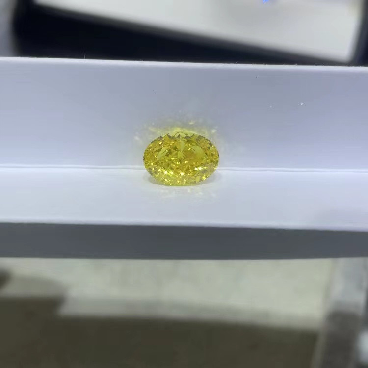 IGI Certificate CVD Loose Diamonds Oval Yellow Customizable Multi Size Diamond VS2