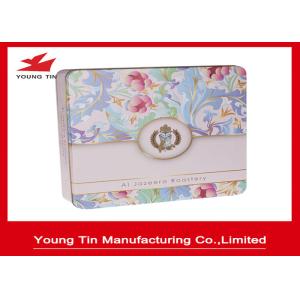 China Empty Biscuits Packaging Square Metal Tins on sale