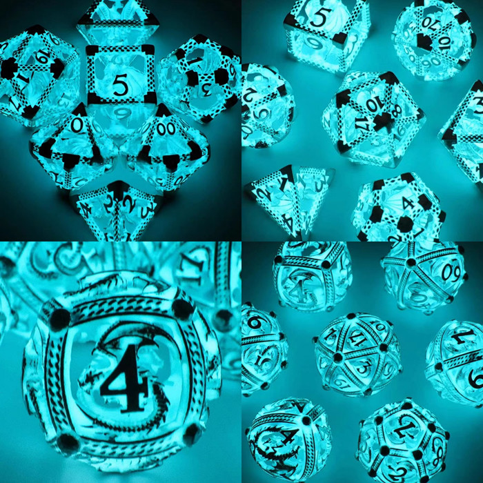 Polyhedron Dungeons and Dragons in the Dark DND Resin Dice Custom Sharp