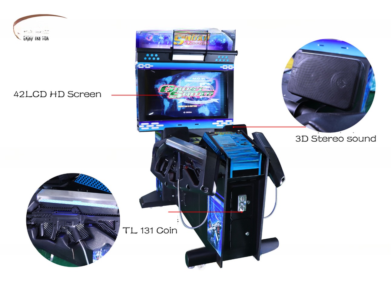 OEM ODM 42LCD Double Player Arcade Machine Gun Games For Fun Center