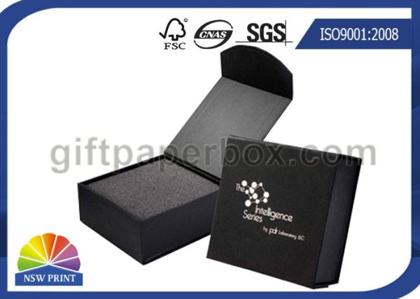 Black or Red Custom Jewelry Gift Box with Logo Printed for Wedding Ring
