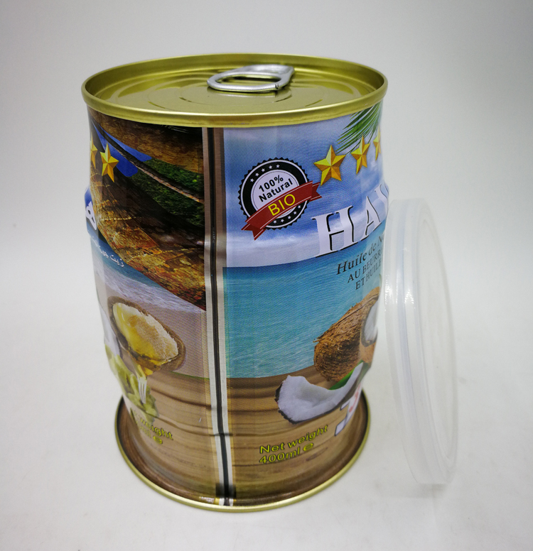 Coconut Oil Tin Can 400ml Beverage Tin Can Box with SGS Certificate