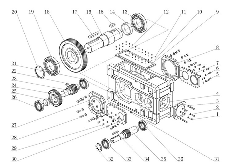 20crmnti H Series Speed Reduction Gearbox Drive Power Transmission