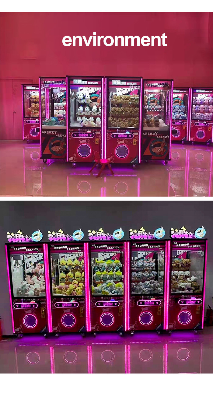 Coin Pusher Prize Vending Game Machine Candy Crane Toy Pink Color Claw Machine