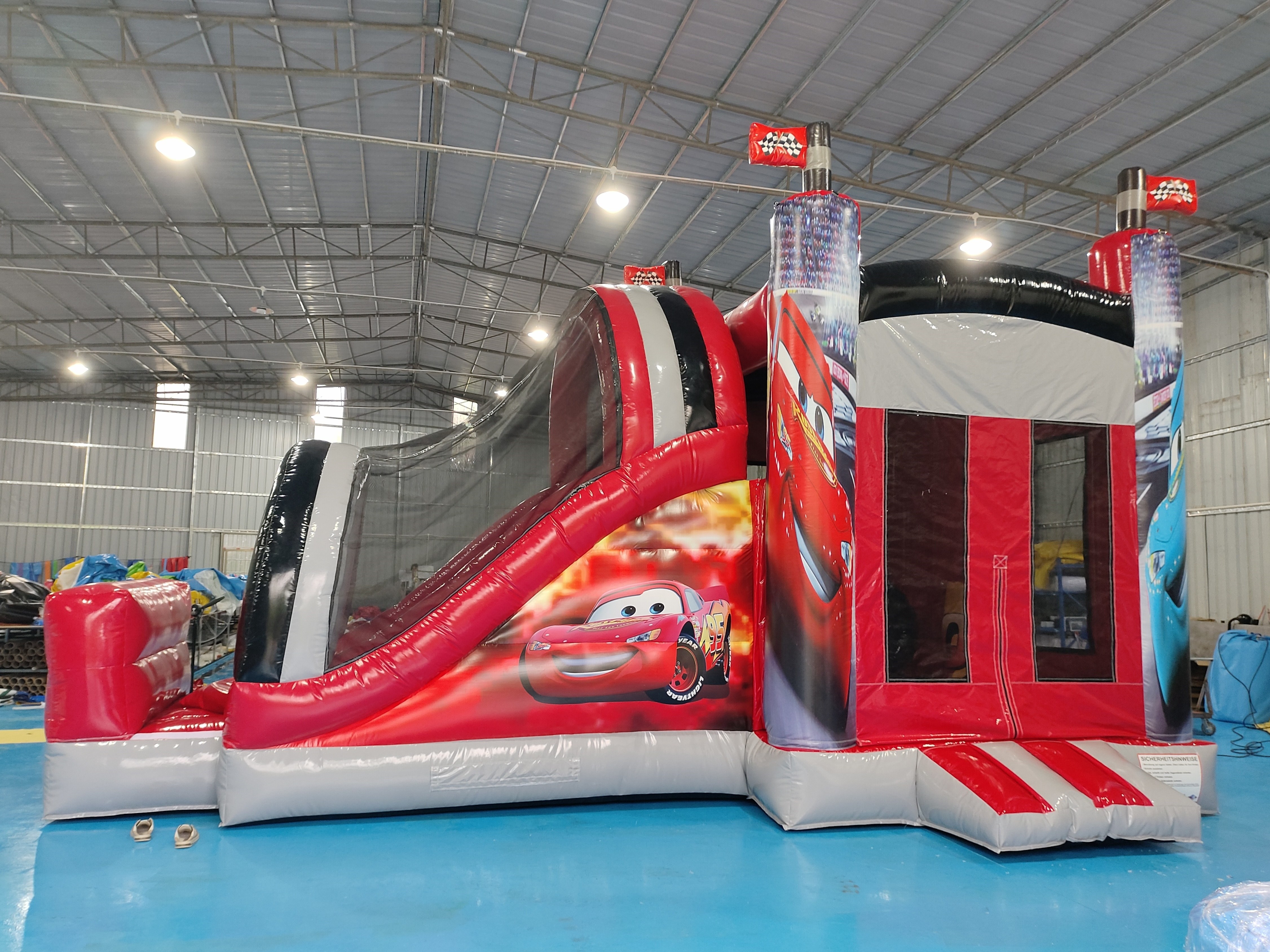 Outdoor Inflatable Castle Combo Race Cars Cartoon Movies Inflatable Bouncer With Slide Combo Inflatable Bounce House