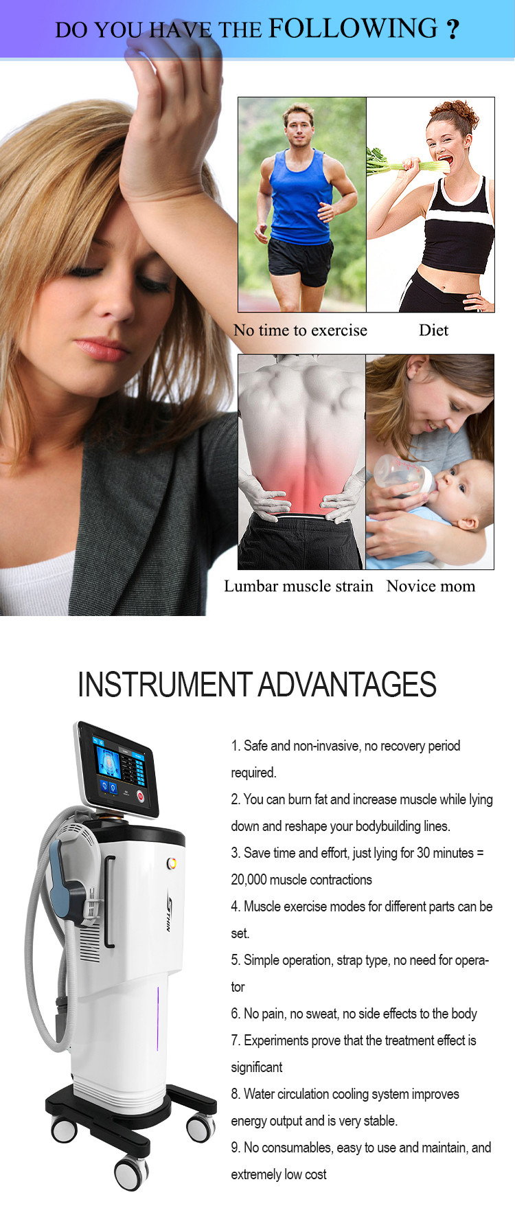 Electric EMS Body Sculpting Machine Weight Loss 4 Handles Fat Freezing Device