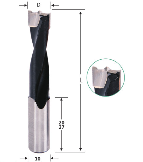 Spiral Flute Tungsten Carbide Inserted Blind Hole Drill Bits 4.5mm