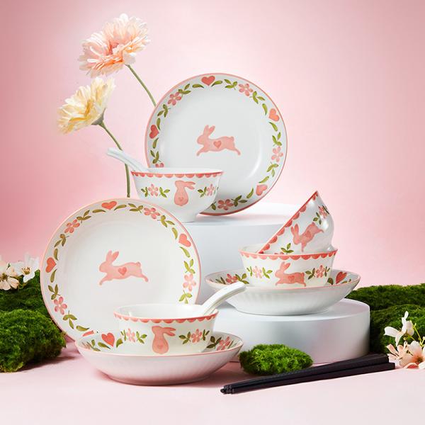 Custom Ceramic Dinnerware Microwave Dishwasher Safe Compliant With FDA