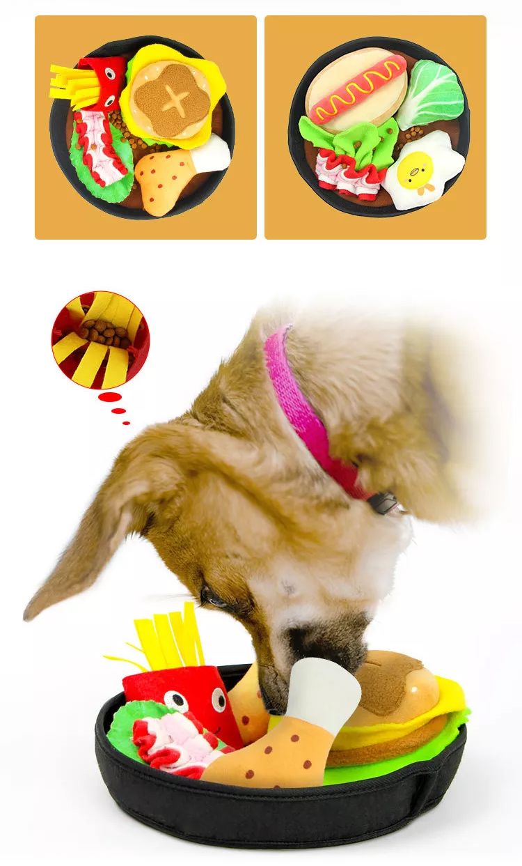 Upgrade Your Pet's Playtime with 2022 Dog Breakfast Toy Interactive Plush Hide Seek Tooth Cleaning Dog IQ Intelligent Toy