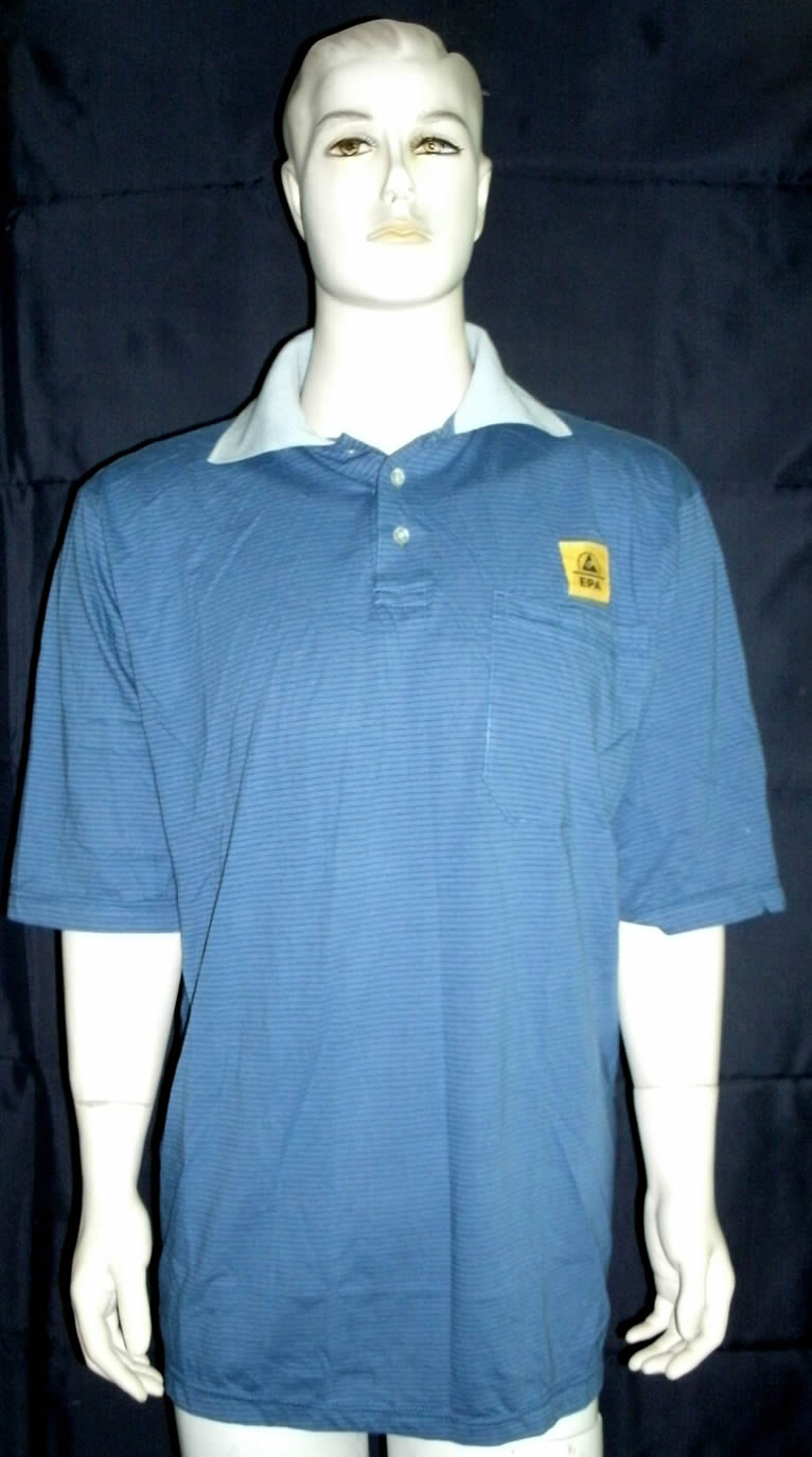 CE 0.17 96% Polyester 4% Conductive Fibre ESD POLO T Shirt