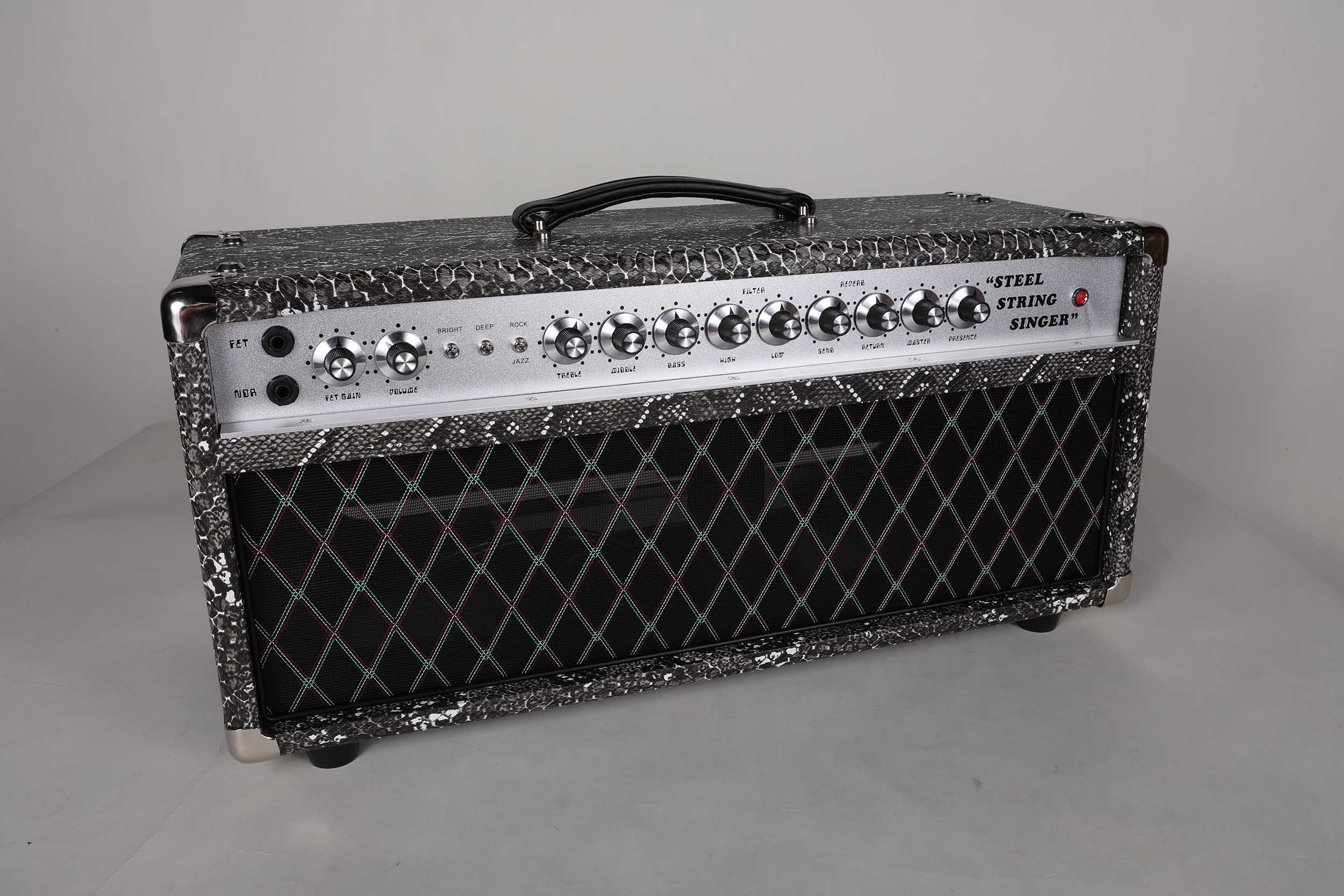Custom SSS Steel String Singer Tone Deluxe Handwired Guitar Amp Head 100W with Imported Snake Tolex Vox Grill Cloth