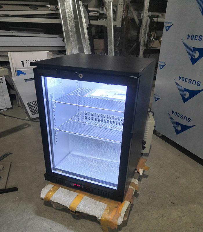 Hotel 108L Fan Cooling Display Beer Bar Refrigerator Glass Hinge Door Back Bar Cooler