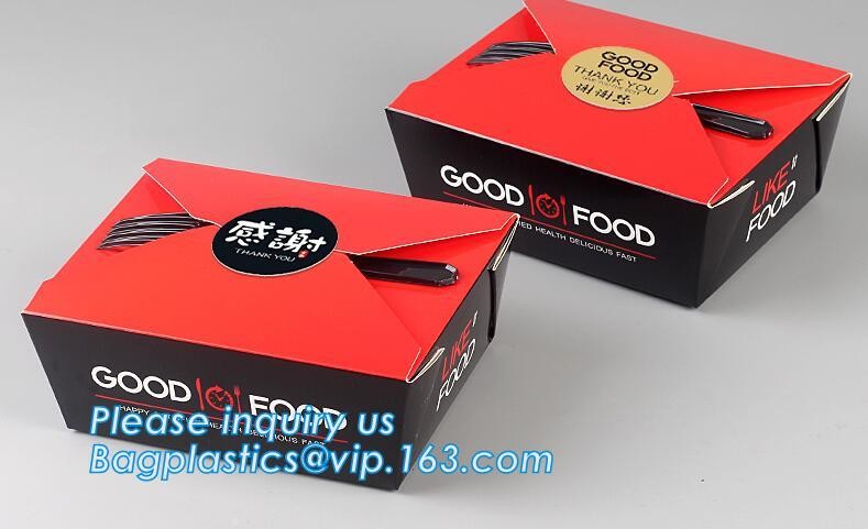 Cheap Cardboard foldable kraft paper lunch box with window,Lunch noodle fast food kraft paper box by customized logo pri