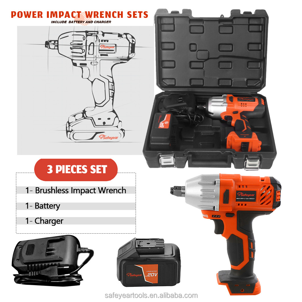 High Torque 3000RPM 600N.M 20v Cordless Electric Impact Wrench