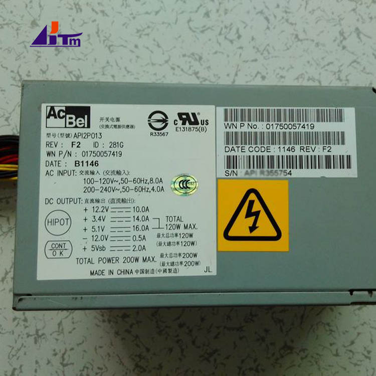 ATM Parts Wincor Nixdorf 200W Power Supply API2PO13 281G 01750057419 1750057419