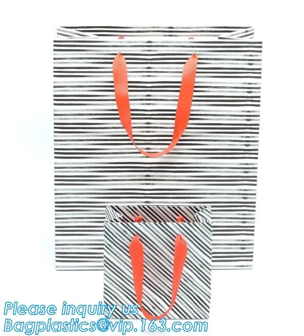 Flat Paper Handle Eco Friendly Retail Packaging Paper Carrier Bag Personalization Logo