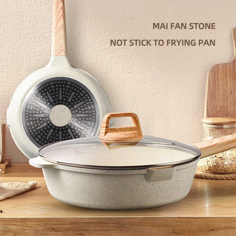 New Arrival Induction Omelet Pans Maifan Stone Coating Aluminum Frypan Non Stick Granite Frying Pan Skillet Pan
