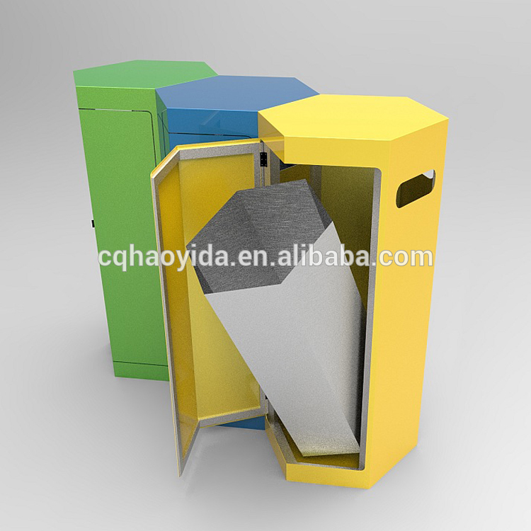 Metal Outdoor Commercial Trash Bin Outdoor Trash Can Recycling Waste Bin