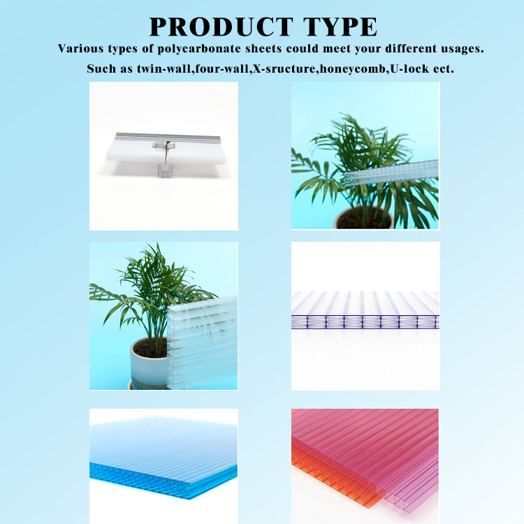 25mm 16mm 4mm Twin Wall Polycarbonate Sheet For Greenhouse